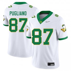 A.J. Pugliano Ducks Men's Embroidery College Football #87 Jersey - White