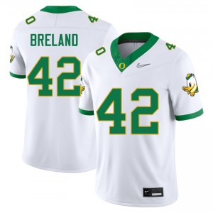 Aydin Breland University of Oregon College Football University Mens #42 Jerseys - White