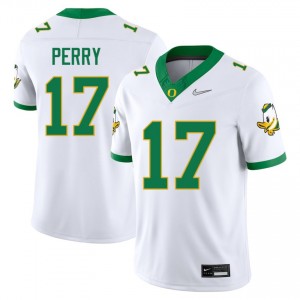 Cooper Perry The Ducks #17 Embroidery College Football Men Jerseys - White