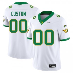 Custom Oregon Ducks Men Replica College Football #00 Jerseys - White