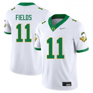 Dakoda Fields Ducks Mens #11 College Football Stitched Jerseys - White