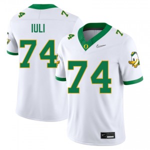 Dave Iuli University of Oregon 2025-26 College Football #74 Men's Jerseys - White
