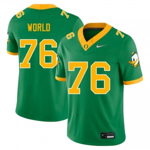 Isaiah World Ducks Men's College Football Game #76 Jersey - Green