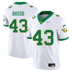 Luke Basso Oregon #43 Embroidery Men's College Football Jerseys - White
