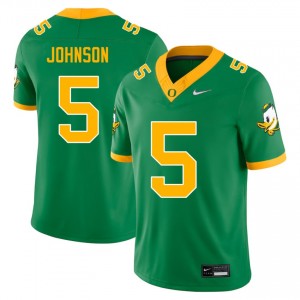Theran Johnson Oregon Ducks Mens Embroidery #5 College Football Jersey - Green