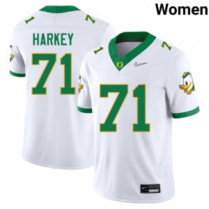 Alex Harkey The Ducks #71 College Football Women NCAA Jerseys - White
