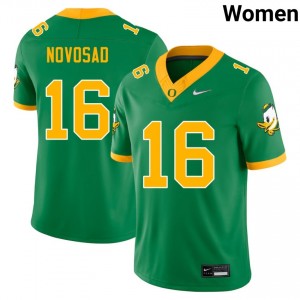 Austin Novosad Ducks Embroidery College Football #16 Womens Jersey - Green