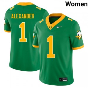 Bear Alexander Oregon Ducks Official College Football #1 Women Jersey - Green