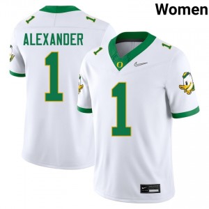 Bear Alexander Ducks Women #1 College Football NCAA Jerseys - White
