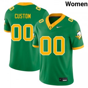 Custom Oregon Ducks #00 Women 2025-26 College Football Jersey - Green