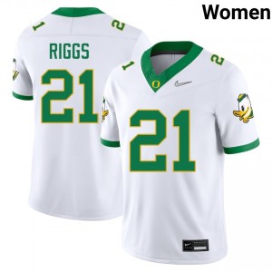 Da'Jaun Riggs Oregon Women College Football Embroidery #21 Jersey - White
