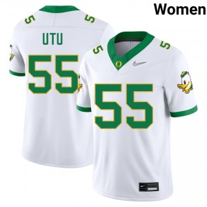 Douglas Utu University of Oregon University Womens #55 College Football Jerseys - White