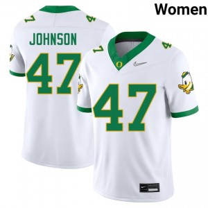 Elijah Rushing Oregon Ducks College Football Womens Official #47 Jersey - White