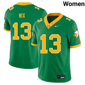 Gavin Nix Oregon Ducks #13 NCAA Women's College Football Jersey - Green