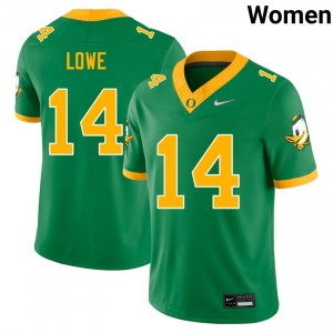 Justius Lowe Oregon Ducks Replica #14 Womens College Football Jersey - Green