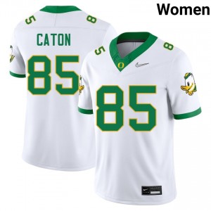 Kade Caton UO College Football #85 Women's Embroidery Jerseys - White