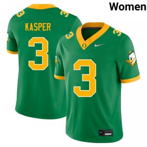 Kyler Kasper University of Oregon College Football Game Women's #3 Jerseys - Green