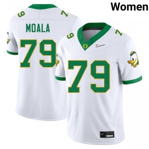Lipe Moala The Ducks Player College Football #79 Women Jersey - White