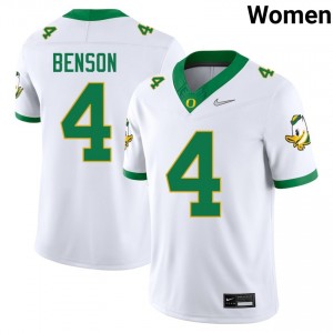 Malik Benson The Ducks #4 University College Football Womens Jerseys - White