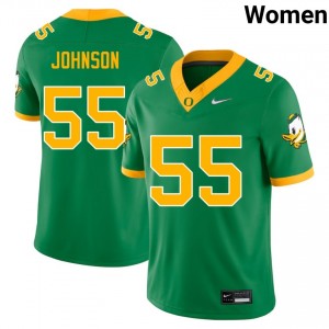 Matthew Johnson University of Oregon College Football Women #55 NCAA Jersey - Green