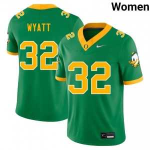 Nasir Wyatt University of Oregon #32 Official College Football Women Jerseys - Green