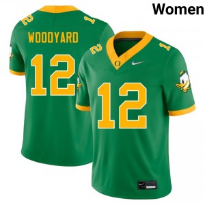 Peyton Woodyard Ducks Women Official College Football #12 Jersey - Green