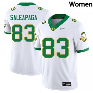 Roger Saleapaga Oregon College Football #83 Replica Women's Jerseys - White