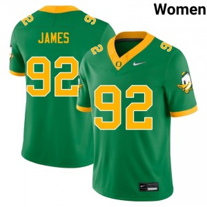 Ross James The Ducks College Football 2025-26 Women #92 Jerseys - Green