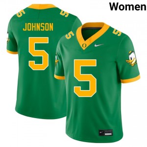 Theran Johnson UO College Football Women Replica #5 Jersey - Green