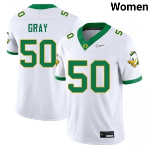 Tionne Gray UO Women's #50 College Football Replica Jersey - White