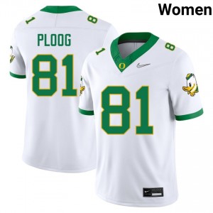 Vander Ploog University of Oregon #81 College Football Women's Official Jersey - White