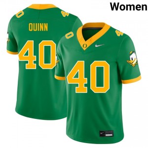 Zander Quinn UO College Football Womens #40 Replica Jerseys - Green