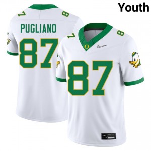 A.J. Pugliano Ducks Youth #87 Player College Football Jersey - White