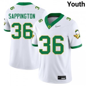 Atticus Sappington The Ducks #36 Youth Game College Football Jerseys - White