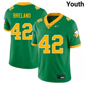 Aydin Breland University of Oregon #42 College Football High School Youth Jerseys - Green