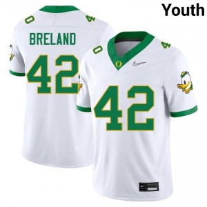 Aydin Breland UO Replica College Football #42 Youth Jerseys - White
