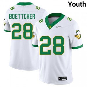 Bryce Boettcher UO College Football #28 Youth Player Jersey - White