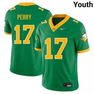 Cooper Perry UO Stitched College Football #17 Youth Jersey - Green