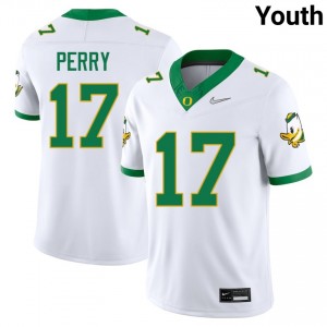 Cooper Perry Oregon #17 College Football High School Youth Jersey - White