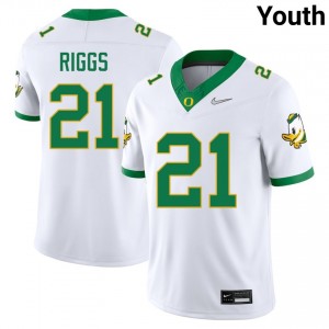 Da'Jaun Riggs University of Oregon Youth #21 College Football University Jersey - White