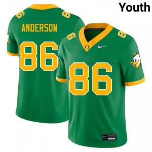 Darrian Anderson Ducks Youth Embroidery College Football #86 Jerseys - Green