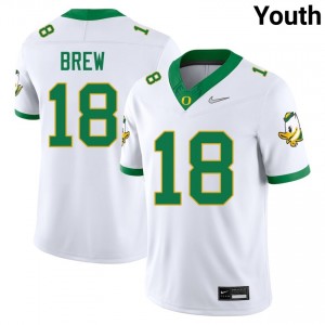 Dorian Brew Oregon Ducks #18 Youth Official College Football Jersey - White