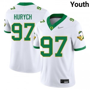 Gage Hurych Oregon #97 NCAA College Football Youth Jerseys - White