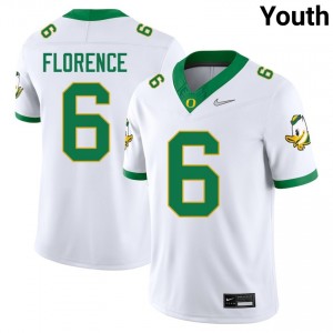 Jahlil Florence The Ducks College Football NCAA Youth #6 Jersey - White