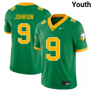 Jamari Johnson Oregon Ducks Youth College Football #9 Official Jersey - Green