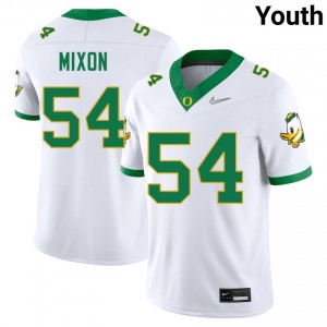 Jerry Mixon Ducks #54 Youth College Football High School Jerseys - White