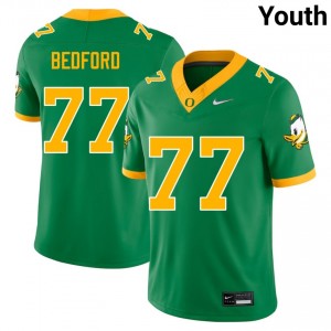 Matthew Bedford Oregon Ducks College Football Player #77 Youth Jersey - Green