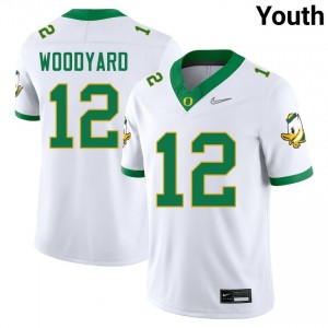 Peyton Woodyard University of Oregon #12 Youth College Football Stitched Jersey - White