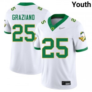 Rocco Graziano UO Youth Stitched College Football #25 Jerseys - White