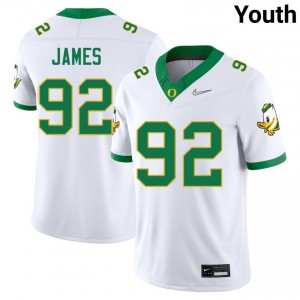 Ross James UO University #92 Youth College Football Jersey - White